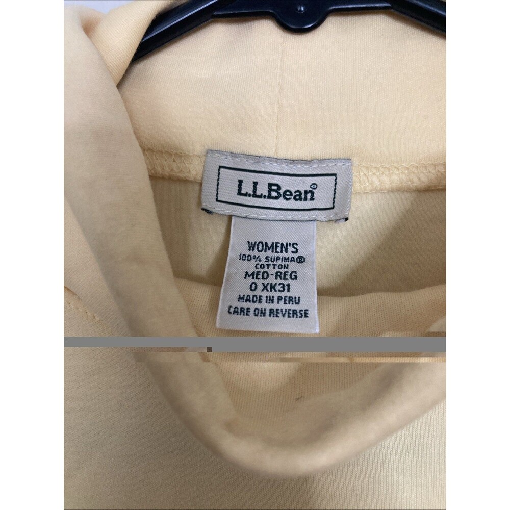 LL Bean Shirt Womens M Long Sleeve Supima Cotton Mock Neck Butter Yellow - Picture 6 of 10